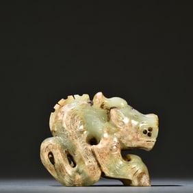 A piece of ancient jade beast ornaments