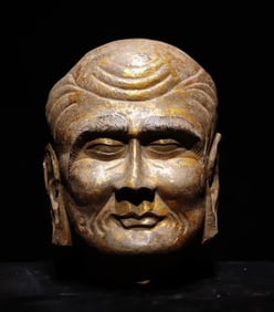 Northern Wei Dynasty bluestone gilded Arhat head