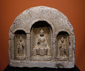 Tang Dynasty bluestone Buddha shrine
