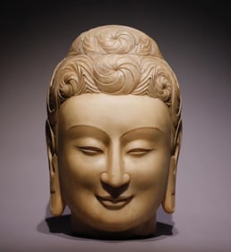 Northern Wei Dynasty white marble Buddha head