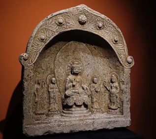 Tang Dynasty bluestone Buddha shrine