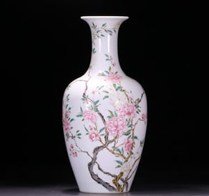 A piece of clear pastel peony floral pattern bottle