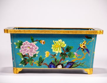 One piece cloisonné flower pot