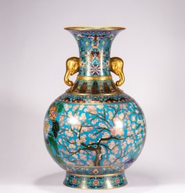 One piece cloisonné flower bottle