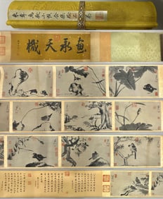 Eight-mountain people flower and bird picture