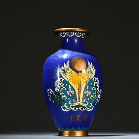 A piece of a copper-tired cloisonné bottle