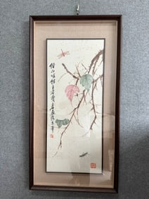 Qi Baishi bayleaf grass insect frame