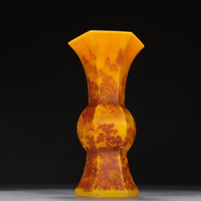 A piece of material tire painted landscape figure flower goose