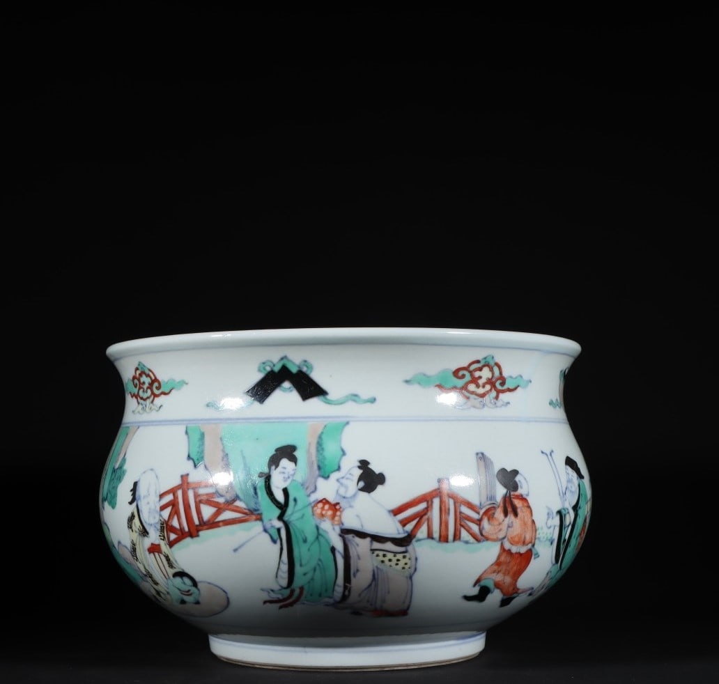 A "Ming Dynasty Chenghua Year" Doucai Eight Immortals Character Furnace