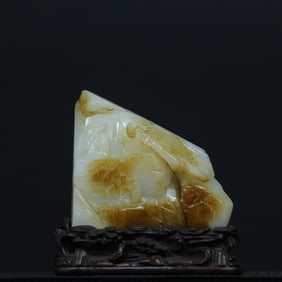 An Exquisite Hetian jade landscape figure Shanzi ornament