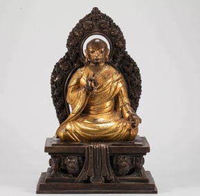 An Exquisite Qing Dynasty gilt arhat