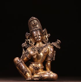 A fifteenth-century bronze gilt statue of Emperor Shakti