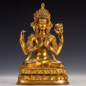 A bronze gilt Buddha statue