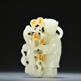 A Hetian jade boy birthday ornament