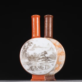 A double bottle of clear sail red ink color landscape map