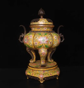 One piece cloisonné three-body smoker
