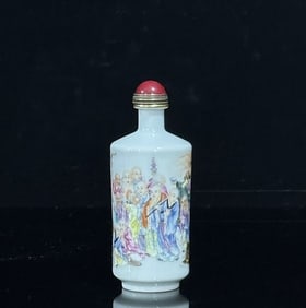 An Exquisite Qianlong of the Qing Dynasty: Eighteen Arhat Figures in Pastel Figures, Snuff Bottles
