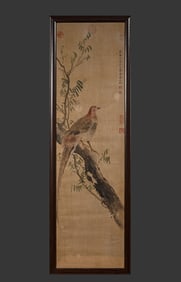 A painting of Shen Quan, flowers and birds on silk