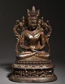 A bronze tire big black sky Tibetan Buddha statue study ornament