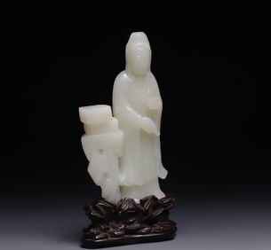 A white jade Guanyin ornament
