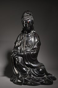 An Exquisite rosewood Guanyin study ornaments