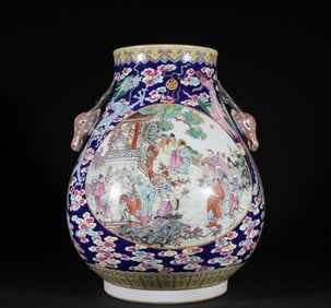 An Exquisite Qing Dynasty Qianlong pastel figure Lu Erzun