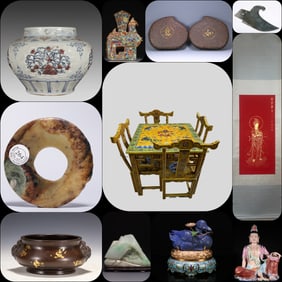 A set of Qing Dynasty copper gilt office flower wall bottles