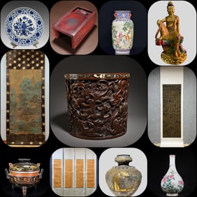 A Qing Dynasty Yangcai Western figure turn the heart of the pen holder