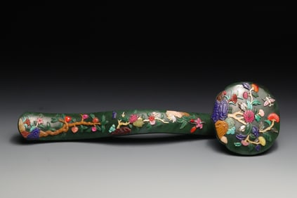 A peony jasper ruyi ornament