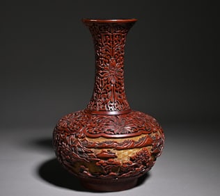 An Exquisite lacquerware, a red mountain water bottle, a scholar's ornament