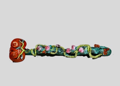 An Exquisite Qing Dynasty pastel Ruyi