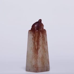 An Exquisite Hetian jade seed material with a turtle button seal