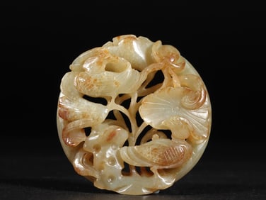 One piece of Liaojin Hetian jade spring water jade (Mandarin duck playing in the water)