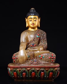 An old crystal carved Shakyamuni Buddha