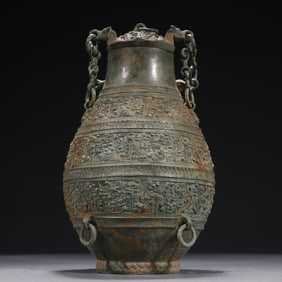 An overseas bronze pan claw handle jug
