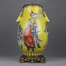 A pastel figure of General Mulan with a copper-edged deer head