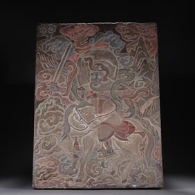 An Exquisite Tang Dynasty stone carving door god Qin Qiong