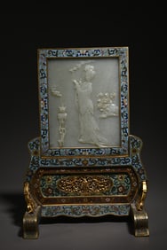 A cloisonné enamel inlay and Tian Yu lady's study room interstitial ornaments