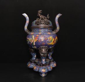 One piece cloisonné three-body smoker
