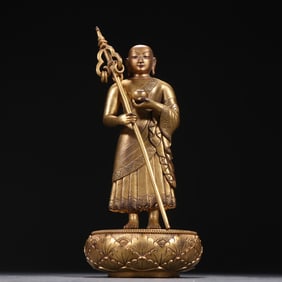 A bronze gilt statue of Venerable Jiaye from the Qing Dynasty