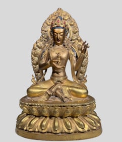 An Exquisite gilded Bodhisattva of the Qing Dynasty court
