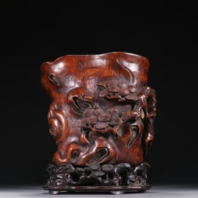 An Exquisite agarwood carved pine ornaments