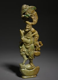 An Exquisite jade Jigong living Buddha study ornaments