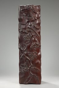 An Exquisite Qing Huanghuali wood carved Buddha hand box