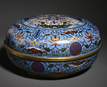 A cloisonné enamel twig floral lid box ornament