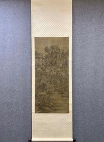 A vertical scroll of Li Cheng (landscape) on silk