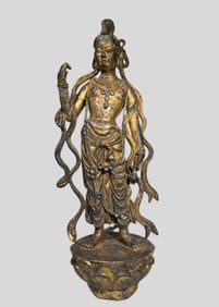 A gilded bodhisattva before the Ming Dynasty