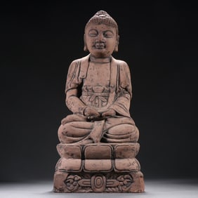 A stone carving of the Qing Dynasty such as the Buddha