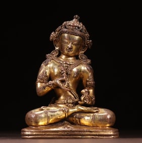 An Exquisite Qing Dynasty copper-gilt gold-steel hammer