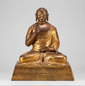 An Exquisite Qing Dynasty gilt arhat